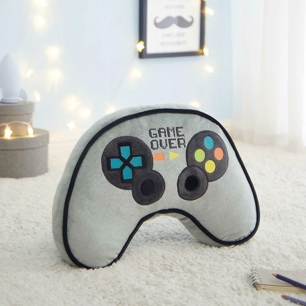 Video Game Controller Plush Pillow Kids Grey New Glow In‎ The Dark